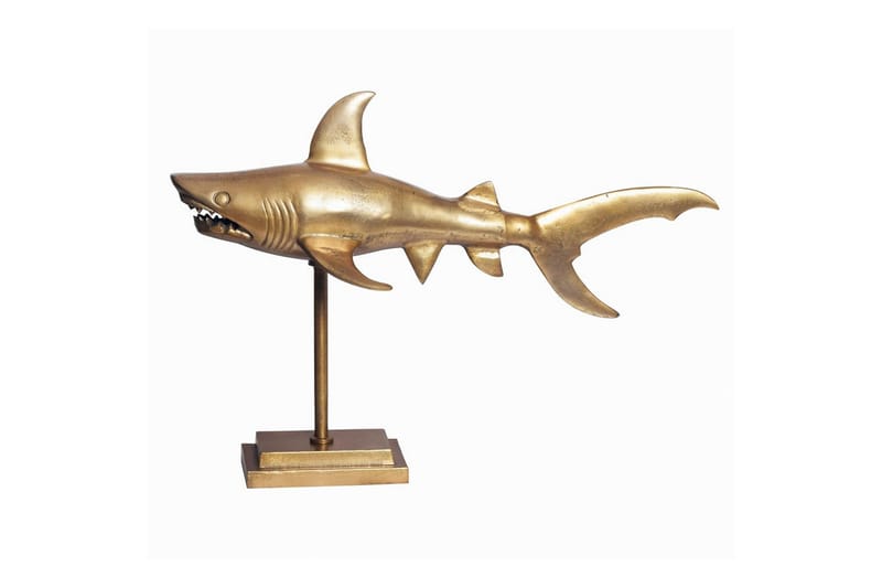 Dekorativ figur Wohnling Dekorhaj 70 cm aluminium, maritim stil Guld - Guld - Inredning & dekor - Dekor & inredningsdetaljer