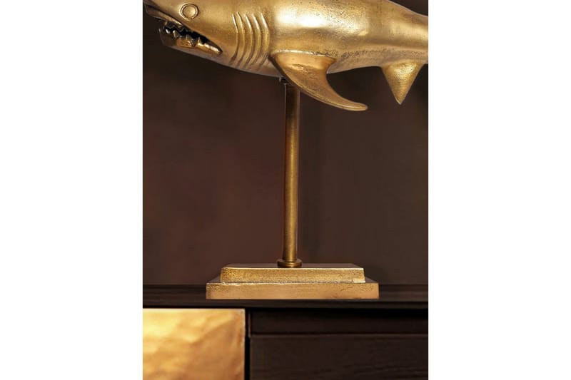 Dekorativ figur Wohnling Dekorhaj 70 cm aluminium, maritim stil Guld - Guld - Inredning & dekor - Dekor & inredningsdetaljer