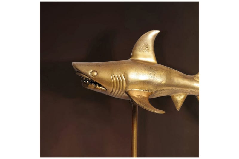 Dekorativ figur Wohnling Dekorhaj 70 cm aluminium, maritim stil Guld - Guld - Inredning & dekor - Dekor & inredningsdetaljer