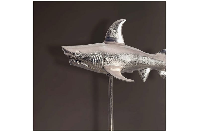 Dekorativ figur Wohnling Dekorhaj 70 cm aluminium, maritim stil Silver - Silver - Inredning & dekor - Dekor & inredningsdetaljer
