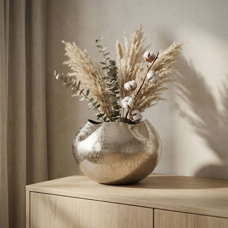 Harvik Bordsvas 30 cm i aluminium - Silver - Inredning & dekor - Dekor & inredningsdetaljer