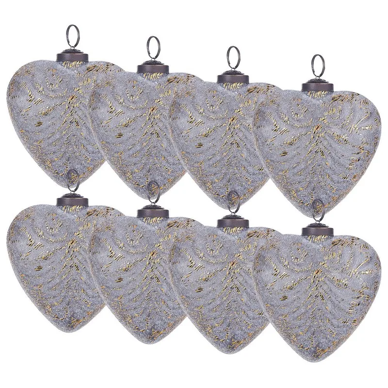 Julgranskula Feriable Set med 8, Grå, Guld, Silver