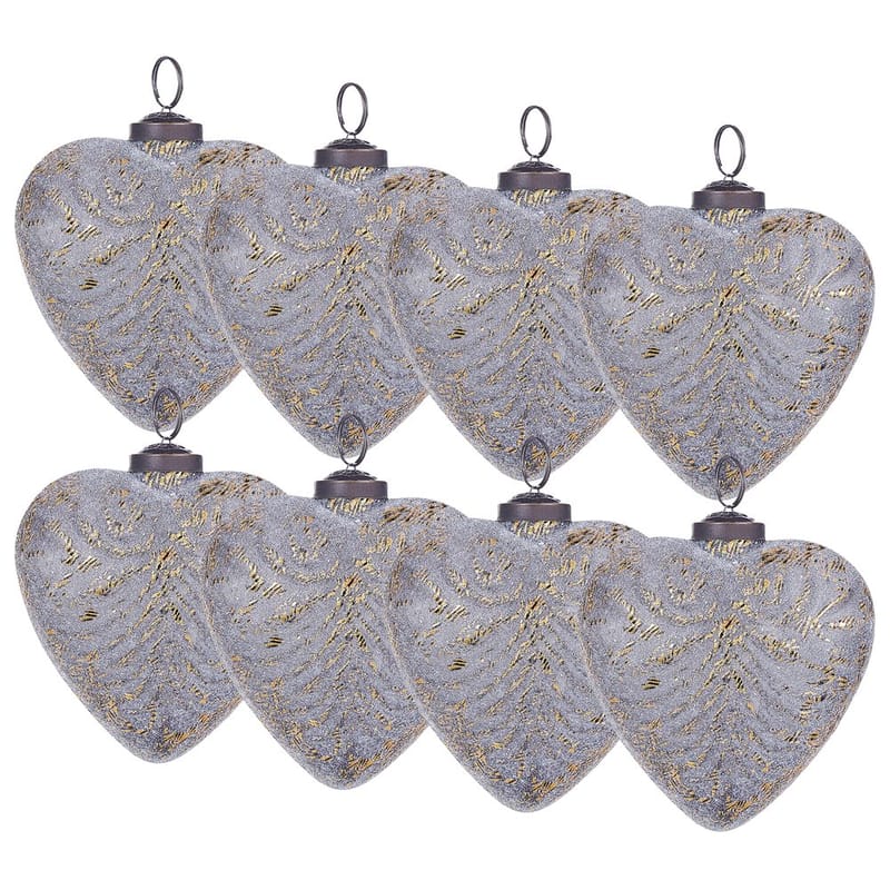 Julgranskula Feriable Set med 8, Grå, Guld, Silver