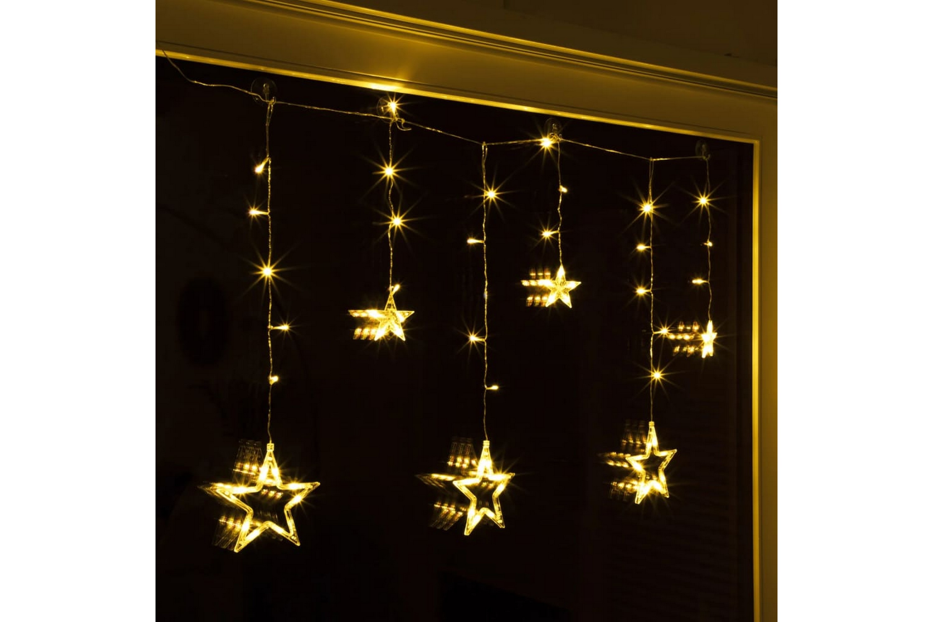 HI Ljusgardin med stjärnor Fairy 63 lysdioder – Guld