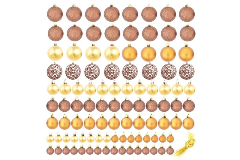 Julgranskulor 100 delar set 3/4/6 cm brun/brons/guld - Inredning & dekor - Julpynt & helgdekoration - Julpynt & juldekoration - Julgranspynt