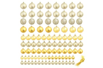 Julgranskulor 100 delar set 3/4/6 cm guld