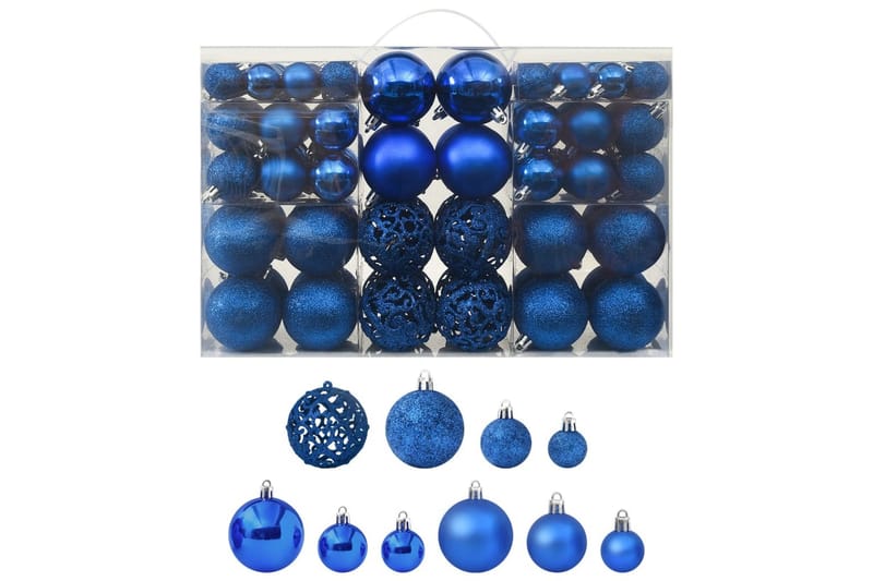 Julgranskulor 100 st blå - Blå - Julgranspynt