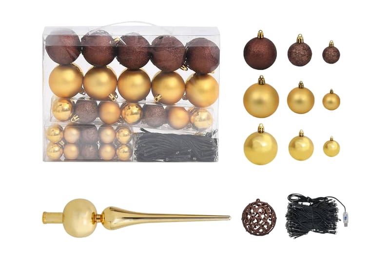 Julgranskulor 120 st med spira och 300 LED guld och brons - Inredning & dekor - Julpynt & helgdekoration - Julpynt & juldekoration - Julgranspynt