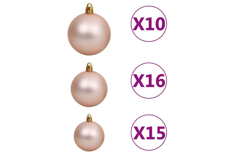 Julgranskulor 120 st med spira och 300 LED roséguld - Inredning & dekor - Julpynt & helgdekoration - Julpynt & juldekoration - Julgranspynt