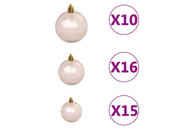 Julgranskulor 120 st med spira och 300 LED roséguld - Inredning & dekor - Julpynt & helgdekoration - Julpynt & juldekoration - Julgranspynt