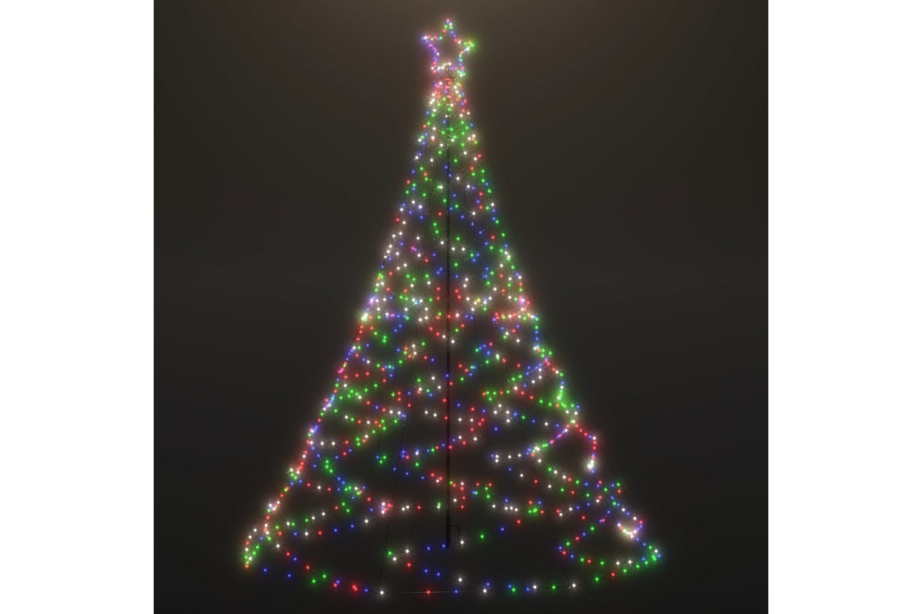 Julgran med metallstång 1400 LED flerfärgad 5 m – Flerfärgad