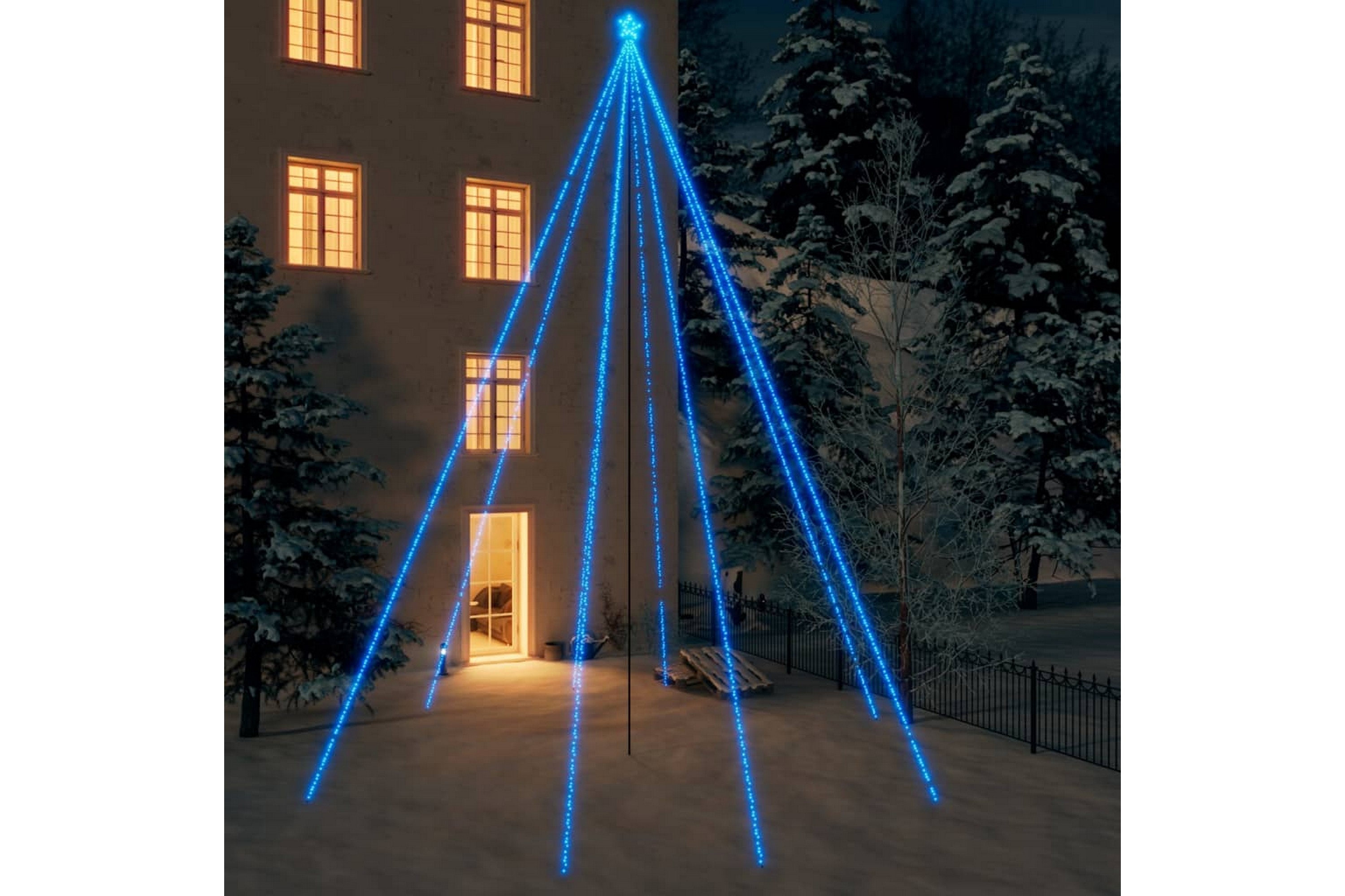 Julgransbelysning inomhus/utomhus 1300 LEDs blå 8 m – Blå