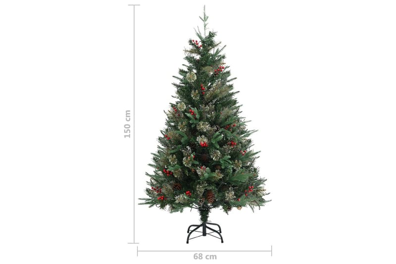 Plastgran med ljusslinga och kottar grön 150 cm PVC&PE - Inredning & dekor - Julpynt & helgdekoration - Julpynt & juldekoration - Plastgran