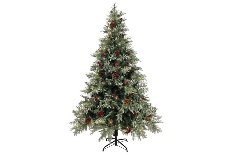 Plastgran med ljusslinga och kottar grön och vit 120 cm PVC& - Inredning & dekor - Julpynt & helgdekoration - Julpynt & juldekoration - Plastgran