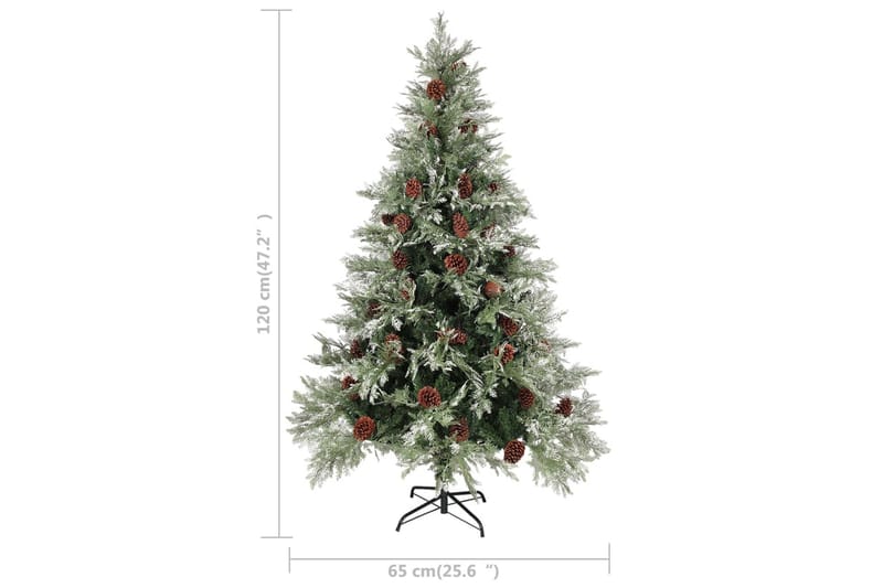 Plastgran med ljusslinga och kottar grön och vit 120 cm PVC& - Inredning & dekor - Julpynt & helgdekoration - Julpynt & juldekoration - Plastgran
