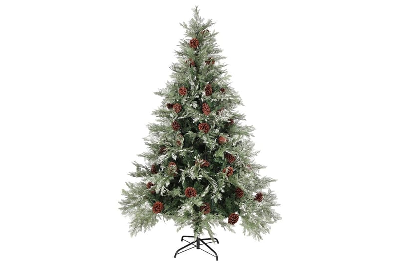 Plastgran med ljusslinga och kottar grön och vit 150 cm PVC& - Inredning & dekor - Julpynt & helgdekoration - Julpynt & juldekoration - Plastgran