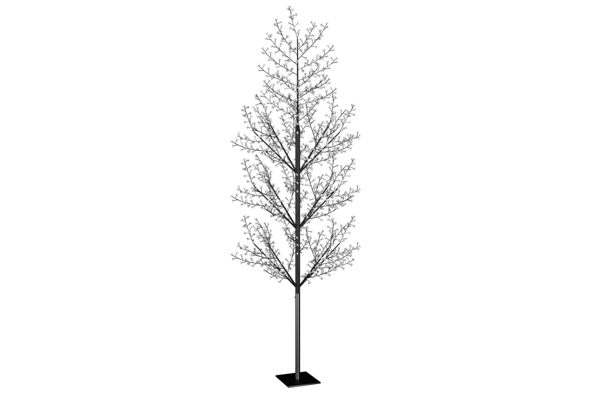 Plastgran 1200 LED körsbärsblommor blått ljus 400 cm - Svart