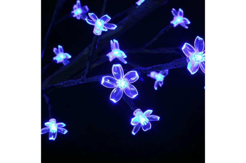 Plastgran 200 LED körsbärsblommor blåvitt ljus 180 cm - Svart - Plastgran