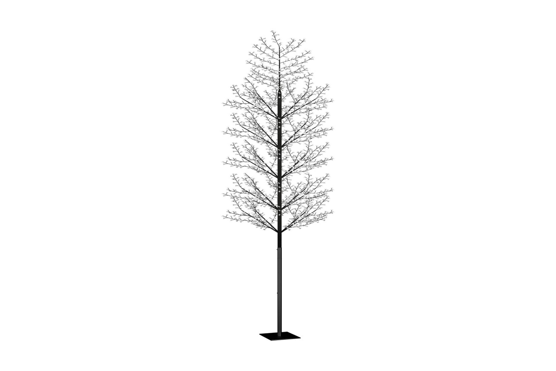 Plastgran 2000 LED körsbärsblommor kallvitt ljus 500 cm - Svart
