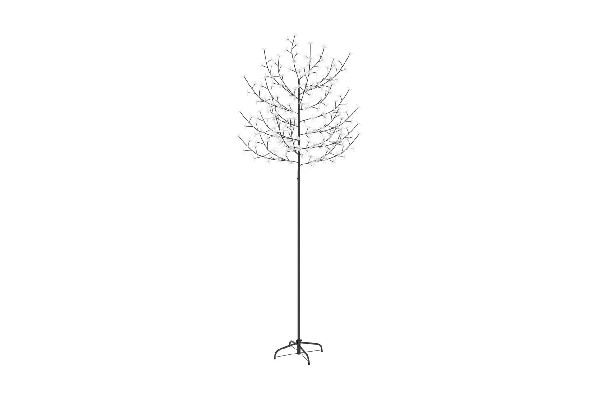 Plastgran 220 LED körsbärsblommor kallvitt ljus 220 cm - Svart