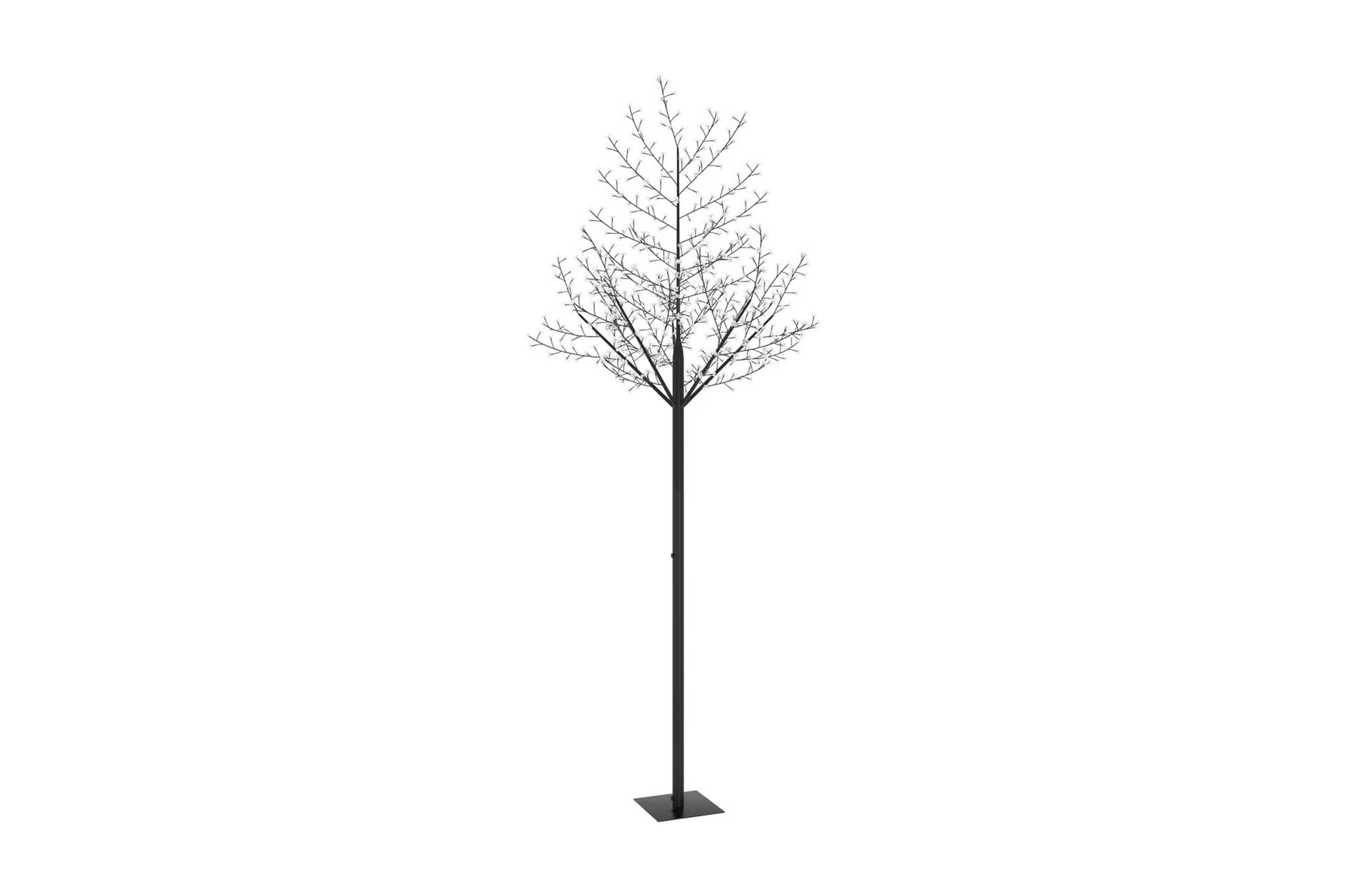 Plastgran 600 LED körsbärsblommor blått ljus 300 cm - Svart
