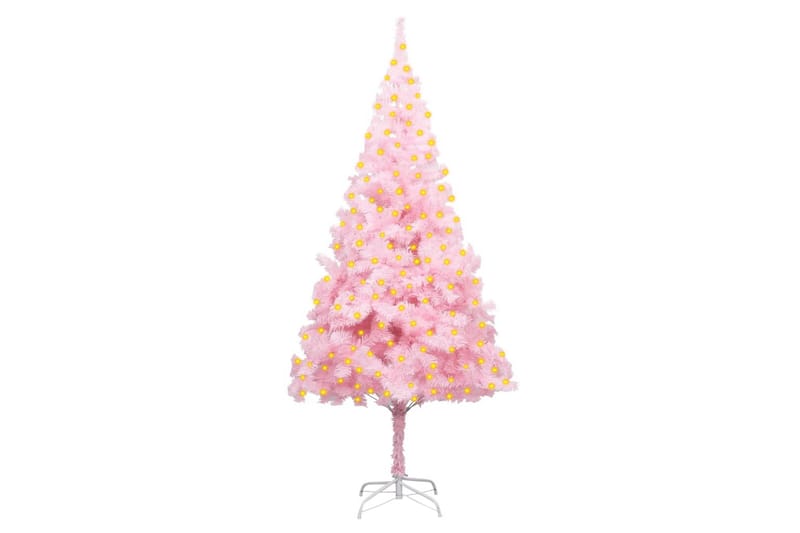 Plastgran med fot och LED rosa 210 cm PVC - Plastgran