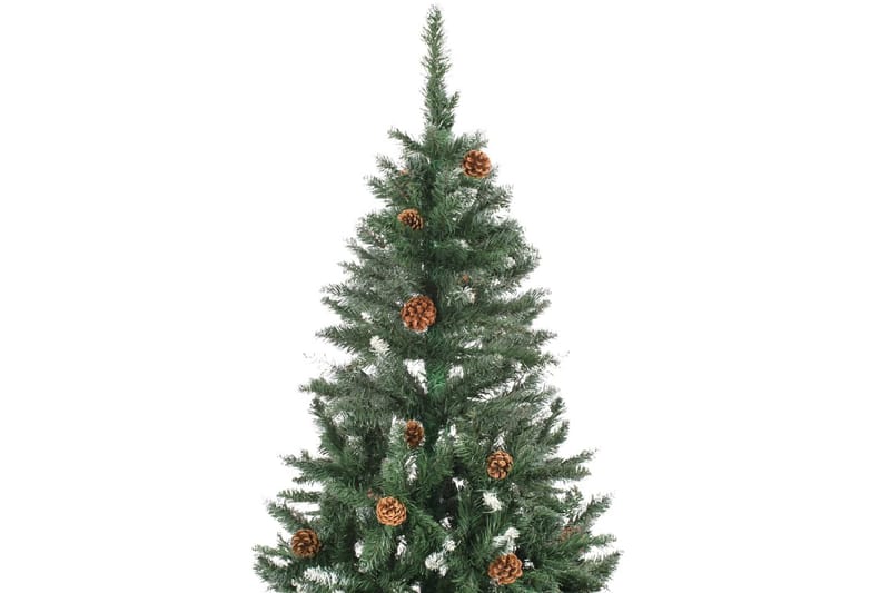 Plastgran med kottar och vitt glitter 210 cm - Grön - Inredning & dekor - Julpynt & helgdekoration - Julpynt & juldekoration - Plastgran