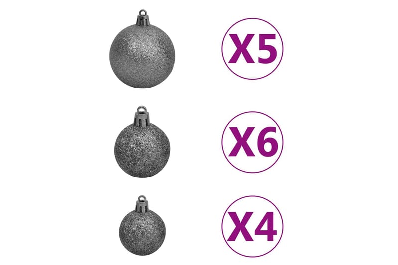 Plastgran med LED och julgranskulor blå 180 cm PVC - Inredning & dekor - Julpynt & helgdekoration - Julpynt & juldekoration - Plastgran