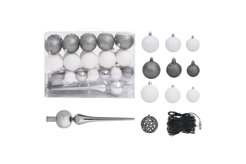 Plastgran med LED och julgranskulor blå 180 cm PVC - Inredning & dekor - Julpynt & helgdekoration - Julpynt & juldekoration - Plastgran