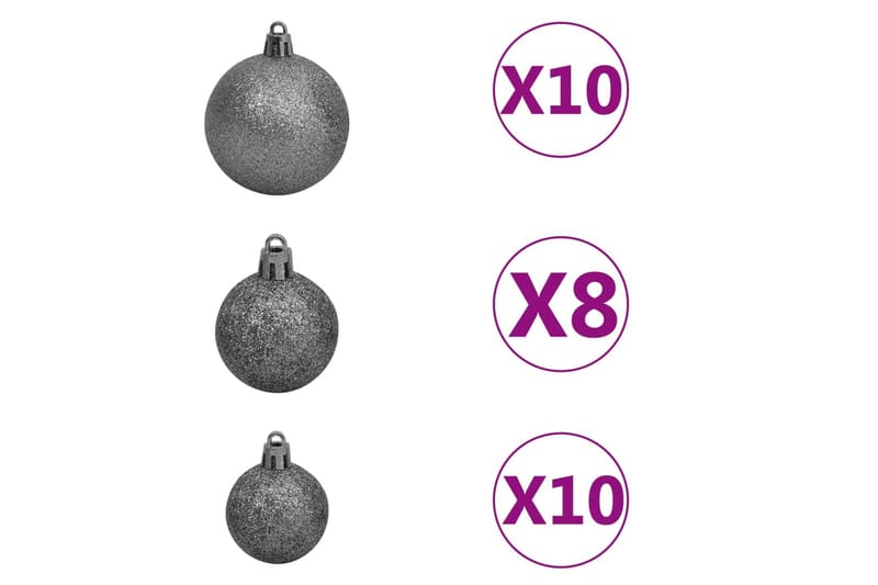 Plastgran med LED och julgranskulor blå 210 cm PVC - Inredning & dekor - Julpynt & helgdekoration - Julpynt & juldekoration - Plastgran