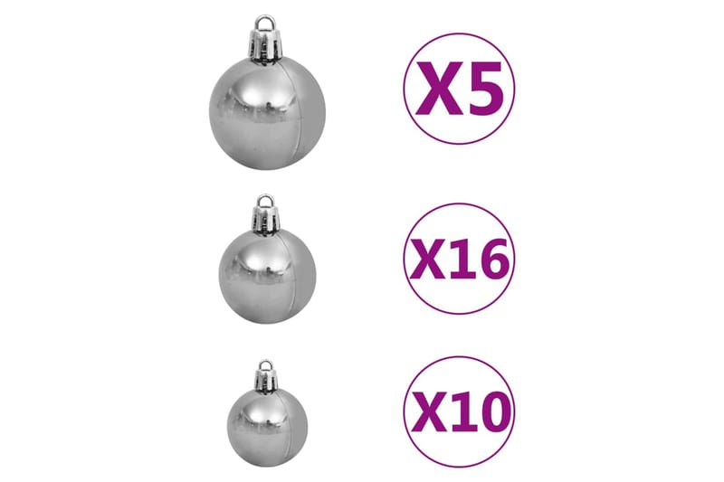 Plastgran med LED och julgranskulor blå 210 cm PVC - Inredning & dekor - Julpynt & helgdekoration - Julpynt & juldekoration - Plastgran