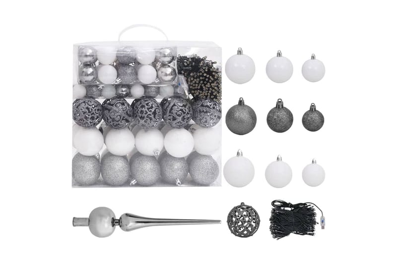 Plastgran med LED och julgranskulor blå 210 cm PVC - Inredning & dekor - Julpynt & helgdekoration - Julpynt & juldekoration - Plastgran