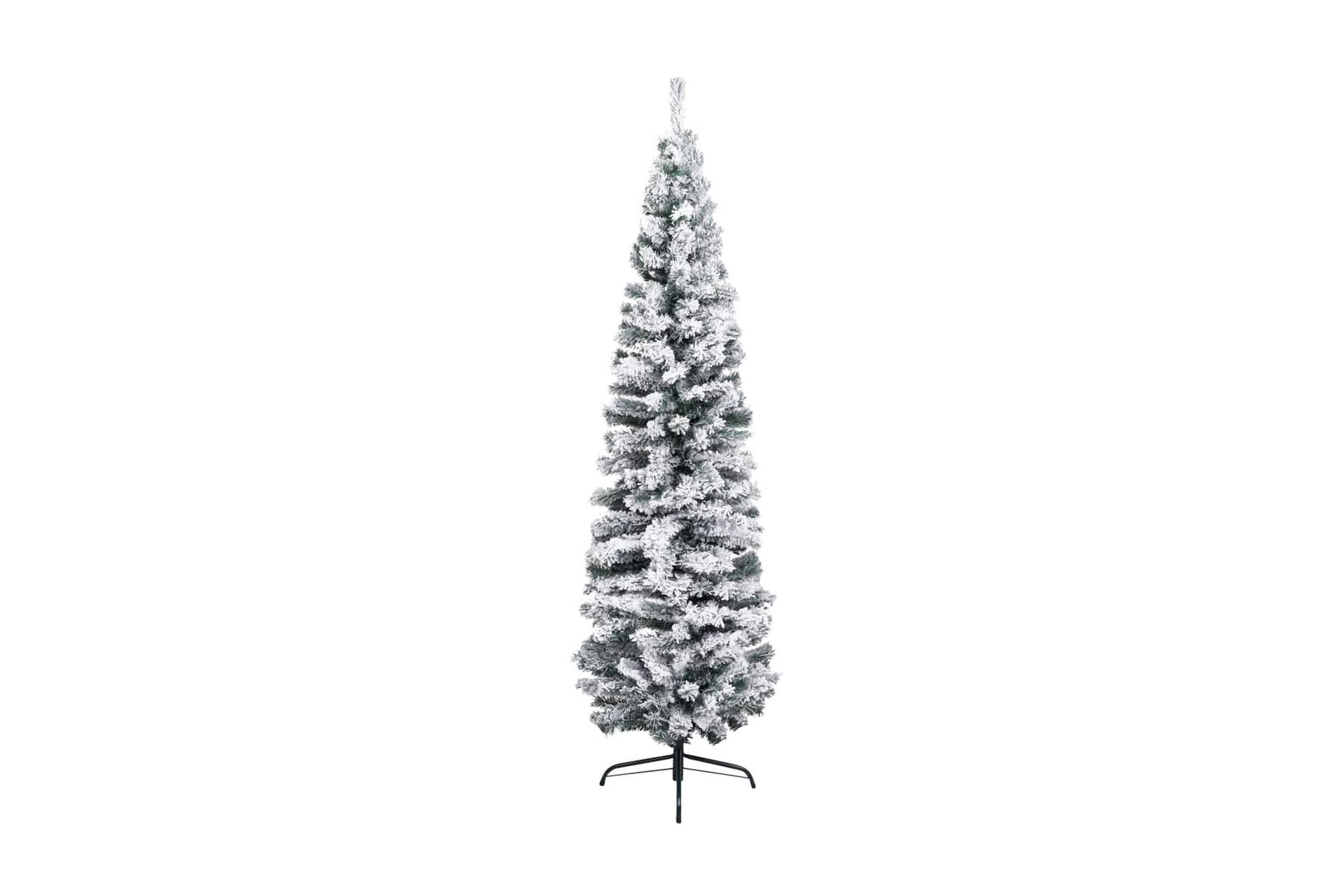 Smal plastgran med snö grön 210 cm PVC - Grön