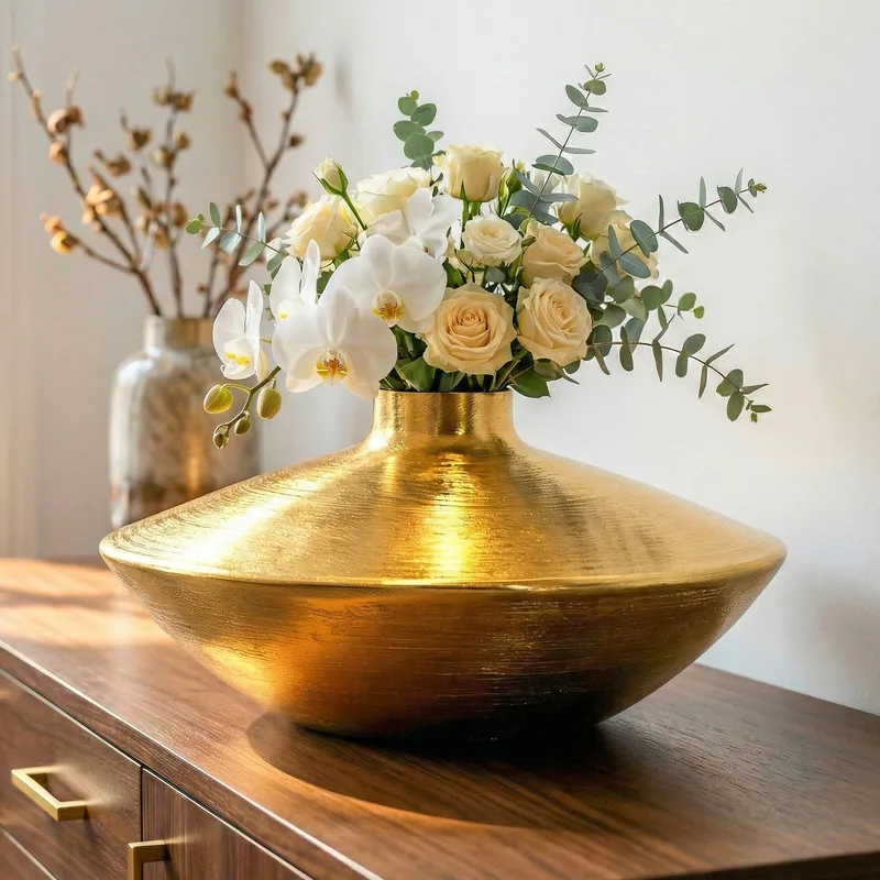Helin Bordsvas 35 cm i aluminium - Guld - Inredning & dekor - Dekor & inredningsdetaljer