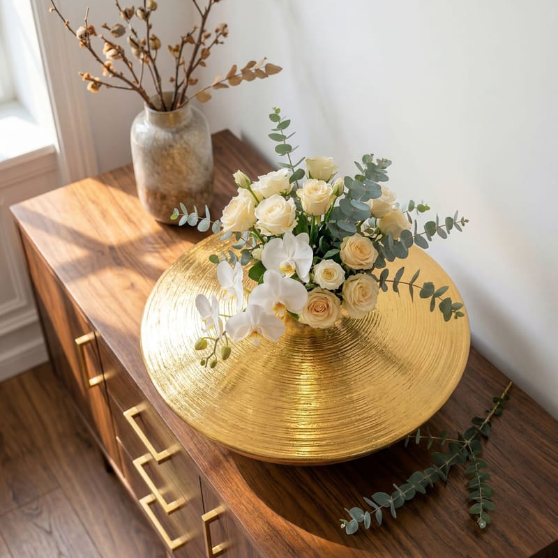 Helin Bordsvas 35 cm i aluminium - Guld - Inredning & dekor - Dekor & inredningsdetaljer