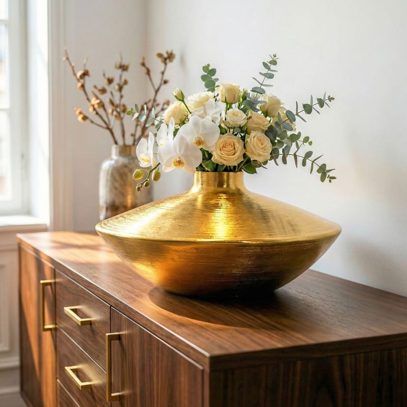 Helin Bordsvas 35 cm i aluminium - Guld - Inredning & dekor - Dekor & inredningsdetaljer
