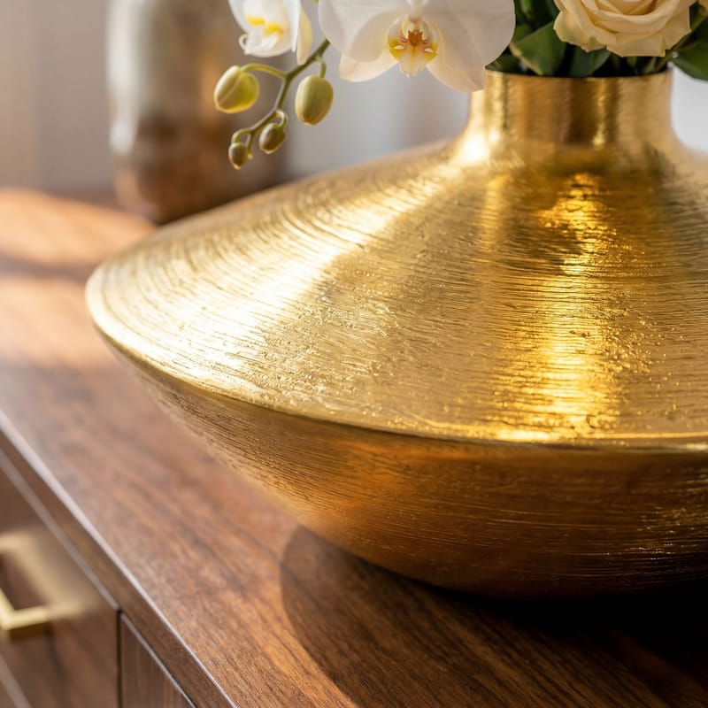 Helin Bordsvas 35 cm i aluminium - Guld - Inredning & dekor - Dekor & inredningsdetaljer