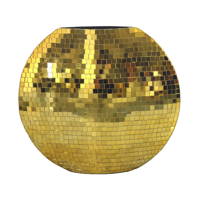 Herva Bordsvas i metall med mosaik, Guld