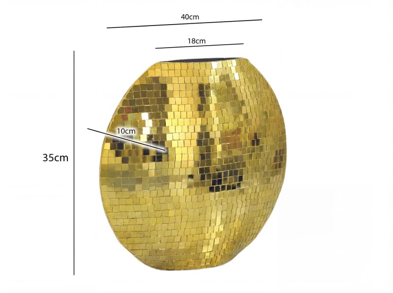 Herva Bordsvas i metall med mosaik - Guld - Inredning & dekor - Dekor & inredningsdetaljer
