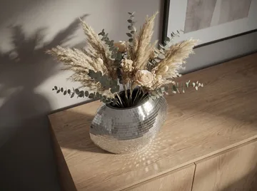 Herva Bordsvas i metall med mosaik - Silver - Inredning & dekor - Dekor & inredningsdetaljer