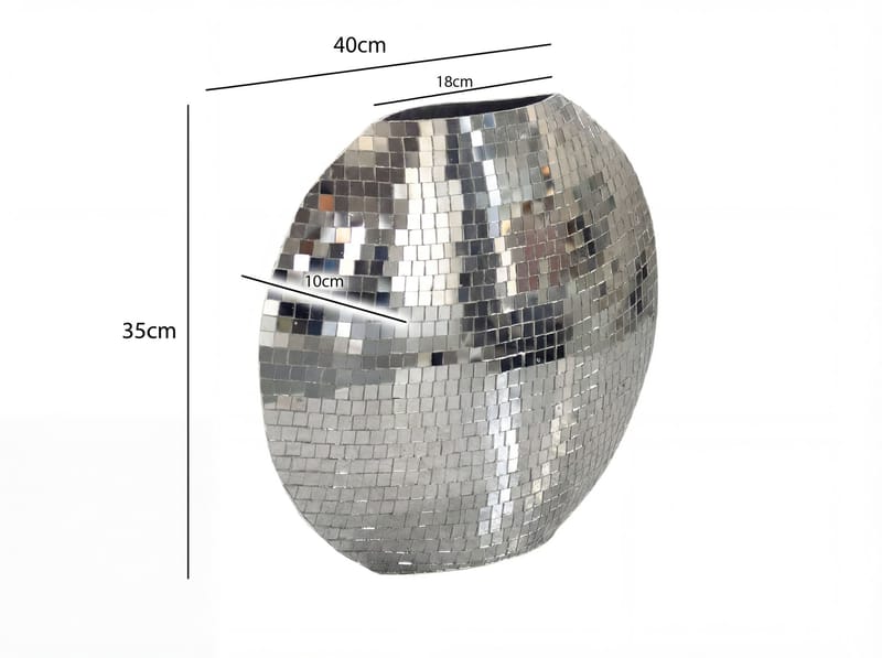 Herva Bordsvas i metall med mosaik - Silver - Inredning & dekor - Dekor & inredningsdetaljer