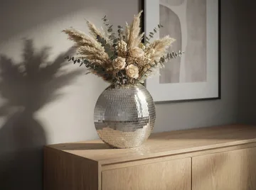 Herva Bordsvas i metall med mosaik - Silver - Inredning & dekor - Dekor & inredningsdetaljer