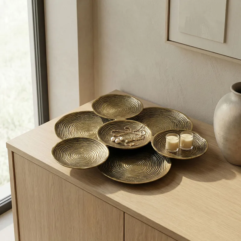 Jelnor Rund dekorationsskål i aluminium - Guld - Inredning & dekor - Dekor & inredningsdetaljer
