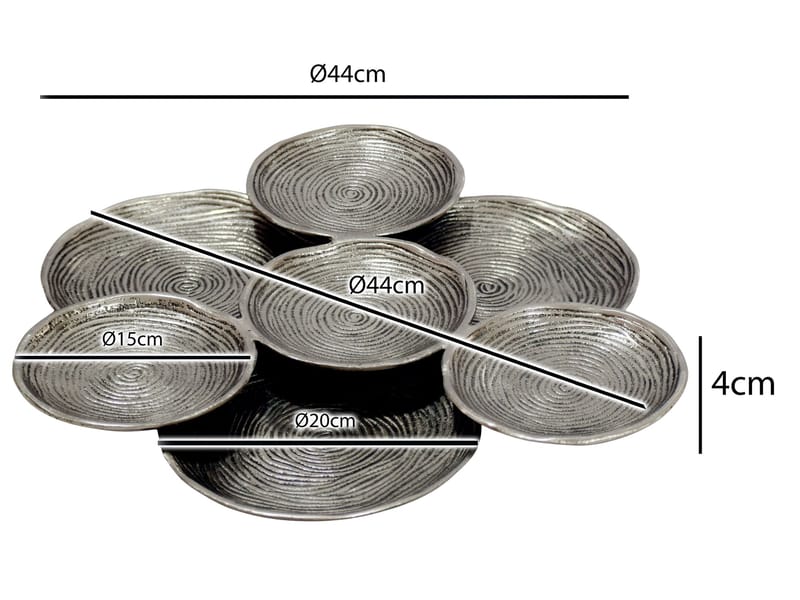 Jelnor Rund dekorationsskål i aluminium - Silver - Inredning & dekor - Dekor & inredningsdetaljer