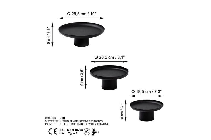 Dekorativt Metalltillbehör Mirven Svart - Svart - Inredning & dekor - Ljus & dofter - Ljushållare & ljusfat