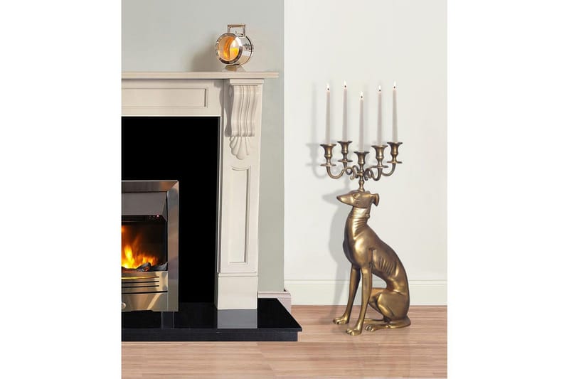 Dekorativ figur Wohnling Ljusstake Greyhound Aluminium Modern - Inredning & dekor - Ljus & dofter - Ljusstake & kandelaber - Kandelaber golv