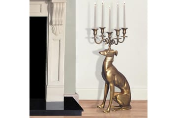 Dekorativ figur Wohnling Ljusstake Greyhound Aluminium Modern - Inredning & dekor - Ljus & dofter - Ljusstake & kandelaber - Kandelaber golv