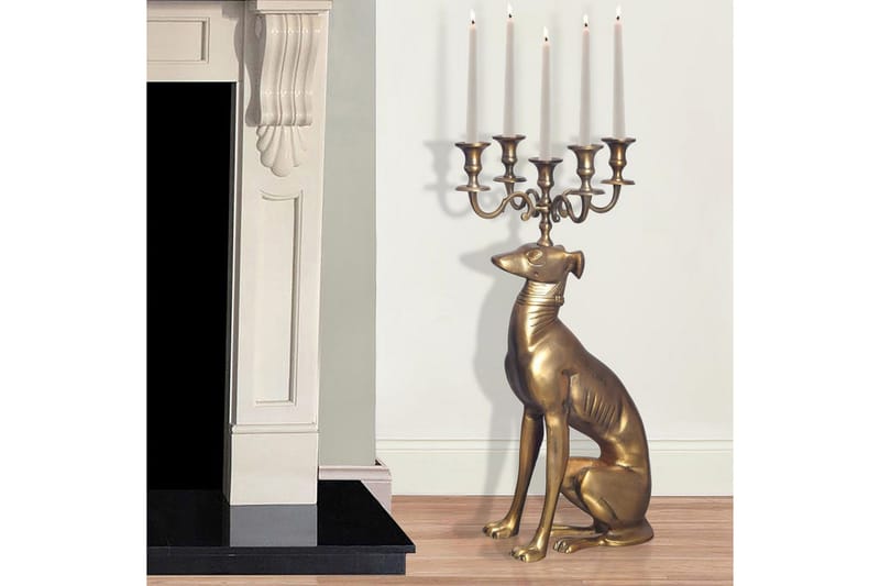 Dekorativ figur Wohnling Ljusstake Greyhound Aluminium Modern - Inredning & dekor - Ljus & dofter - Ljusstake & kandelaber - Kandelaber golv