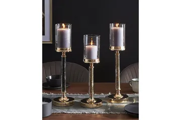 Ljusstake Abbeville Guld, 13x13x41 cm - Guld, 13x13x41 cm - Inredning & dekor - Ljus & dofter - Ljusstake & kandelaber - Kandelaber bord