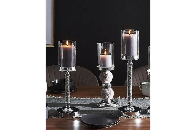 Ljusstake Abbeville Silver, 13x13x48 cm - Silver, 13x13x48 cm - Inredning & dekor - Ljus & dofter - Ljusstake & kandelaber - Kandelaber bord